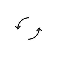 Repeat icon with outline style vector