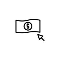 dinero icono con contorno estilo vector