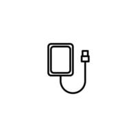 Charge icon with outline style vector