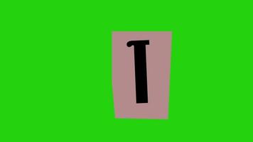 alfabeto i - papel de animación de nota de rescate cortado en pantalla verde video