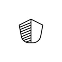 Shield icon with outline style vector