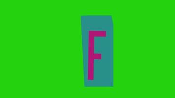 alphabet f - papier d'animation de note de rançon coupé sur écran vert video