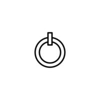 Power button icon with outline style vector