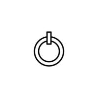 Power button icon with outline style vector