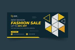 portada de redes sociales de venta de moda y plantilla de banner web vector