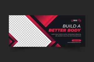 Fitness Gym Social Media Cover And Web Banner Design Template vector