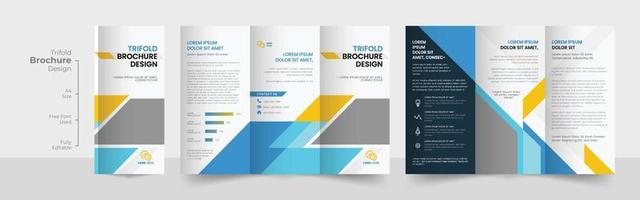 Abstract business trifold brochure design vector, Modern, Creative and Professional tri fold brochure vector