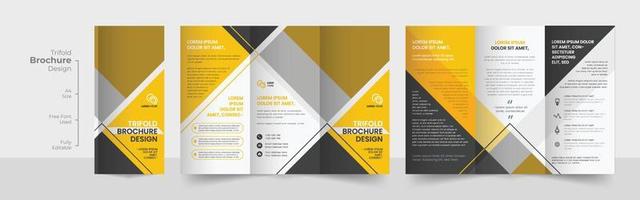 Corporate modern business trifold brochure design template, Simple and minimalist promotion layout vector