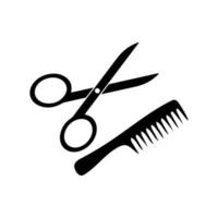 peine y tijeras icono. tijeras cepillo para el pelo vector ilustración, pelo peines y tijeras conjunto aislado en un blanco antecedentes. Barbero icono, vector mejor plano icono.