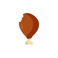 frito pollo, pollo muslos icono, vector frito pollo icono, linda emoji con contento rostro, comida rápida o parrilla menú diseño. gracioso comida contento comida para niños. kawaii comida icono.