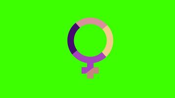 Female sex symbol icon Green screen animation. Female gender icon, woman sign, Female icon. Venus Symbol. video