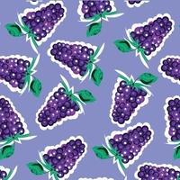 Summer pattern with blackberry on lavender background vector