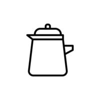 Teapot icon with outline style vector