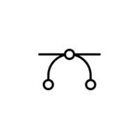 Curve icon with outline style vector