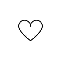 Heart icon with outline style vector