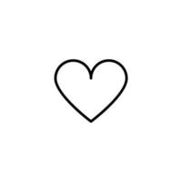 Heart icon with outline style vector