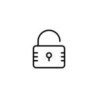 Padlock icon with outline style vector