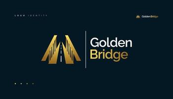 The golden bridge logo can be used as an icon or brand for your company vector