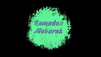 Ramadan Greeting with Spinning Green Texture against Black Background for Color Key video