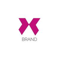 Bold pink X letter logo design suitable for your company logo or branding. vector