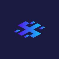 Vector graphics of minimal alphabet symbol X letter logo