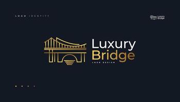 Bridge logo design with luxury concept vector