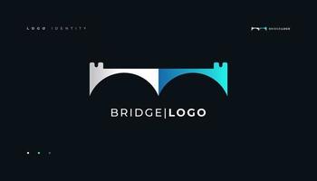 Modern bridge logo design element vector