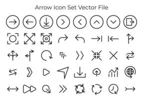 flecha icono vector conjunto con negro y blanco color, izquierda flecha, Derecha flecha, arriba flecha, abajo flecha, curvo flecha