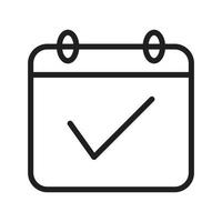 Calendar Outline Icon, Linear Calendar, Black and White Transparent vector