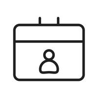 Calendar Outline Icon, Linear Calendar, Black and White Transparent vector