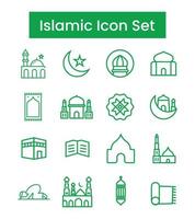 Islamic Icons  Set Line Art Vector, Ramadan Kareem Elements, Eid Mubarak Design Elements, Muslim Prayer, Mosque vector