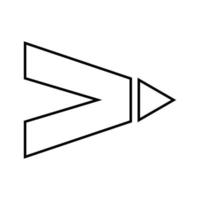 arrow icon outline vector, simple black and white arrow icon, left arrow, right arrow, next, up, down, vector