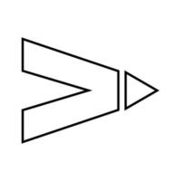 arrow icon outline vector, simple black and white arrow icon, left arrow, right arrow, next, up, down, vector