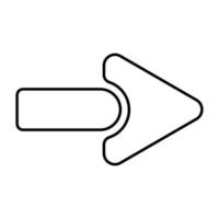 arrow icon outline vector, simple black and white arrow icon, left arrow, right arrow, next, up, down, vector