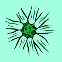 Cute icon face in the middle of abstract green vector