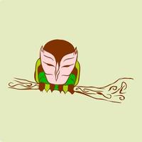 Bird with owl face mask vector