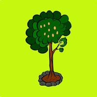 Nature tree with green leaf vector