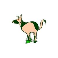 Minimalist goat standing in the grass vector