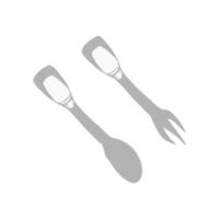 tenedor y cuchara vector aislado en el blanco antecedentes