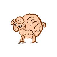 Little sheep with confuse face vector