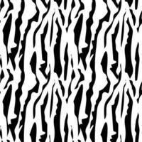 Seamless vector black and white abstract zebra fur. Stylish print of wild zebra, tiger, striped animal. Animalistic print background for fabric, textiles, design, advertising banner.