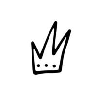 Vector doodle crown illustration. Simple hand drawn crown isolated.