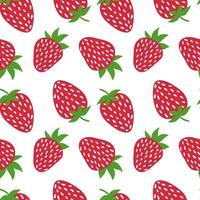 Vector strawberry seamless pattern. Cute doodle strawberry isolated on white background. Design for wrapping paper, textile, greeting card, home decor.