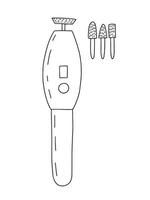 vector eléctrico dispositivo de molienda y pulido en manicura y pedicure colocar.