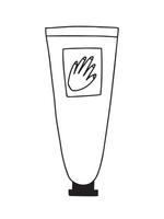 Vector tube with hand cream sketch. Hand drawn cream doodle illustration