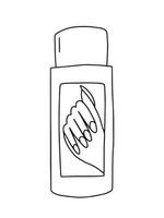 Vector gel polish remover tube doodle sketch