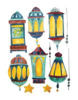 ramadhan watercolor element clipart vector