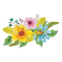 watercolor flower bouquet vector