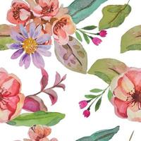 watercolor flower seamless pattern fabric template vector