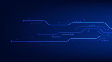 Hi tech digital circuit board. AI pad and electrical lines connected on blue lighting background. futuristic technology design element concept vector